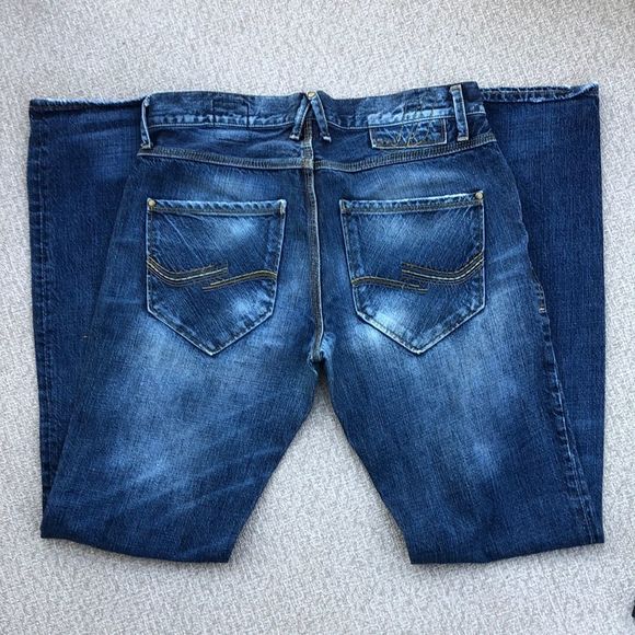 Jack Jones Jeans Men's W32 L36 Gate One Straight Leg Button Fly indigo - spark - Picture 2 of 7